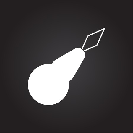 Vector flat white tailor needle threader icon on dark backgroundのイラスト素材