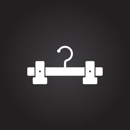 Vector flat white tailor hanger icon on dark backgroundのイラスト素材
