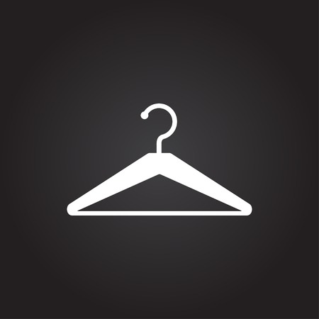 Vector flat white tailor hanger icon on dark backgroundのイラスト素材