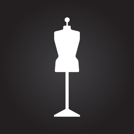 Vector flat white tailor model icon on dark backgroundのイラスト素材