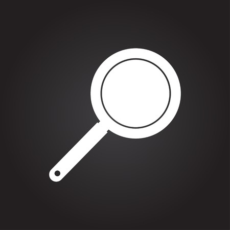 Vector flat white pan icon on dark backgroundのイラスト素材