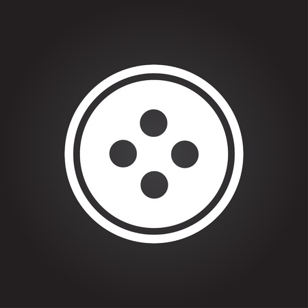 Vector flat white tailor button icon on dark backgroundのイラスト素材