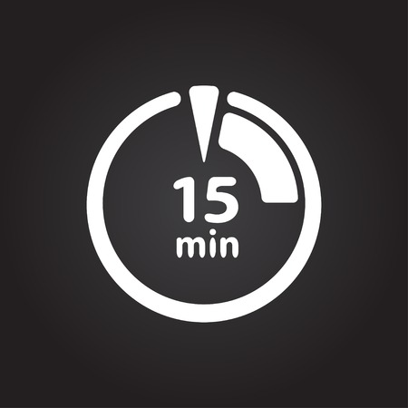 Vector flat white timer icon on dark backgroundのイラスト素材