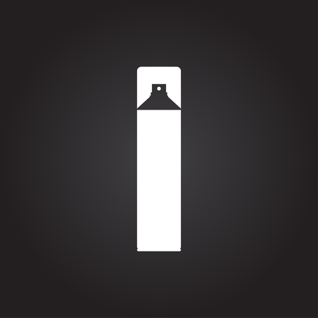 Vector flat white air freshener aerosol bottle on dark backgroundのイラスト素材