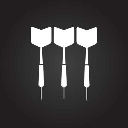 Vector flat white darts icon on dark backgroundのイラスト素材