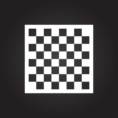Vector flat white checkers board icon on dark backgroundのイラスト素材