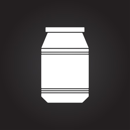 Vector flat white kitchen bottle template on dark backgroundのイラスト素材