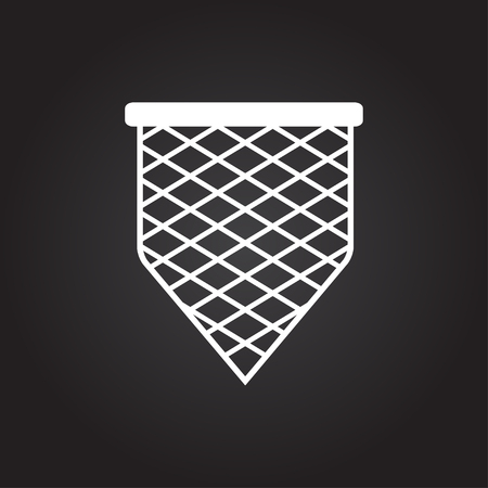 Vector flat white scoop-net icon on dark backgroundのイラスト素材