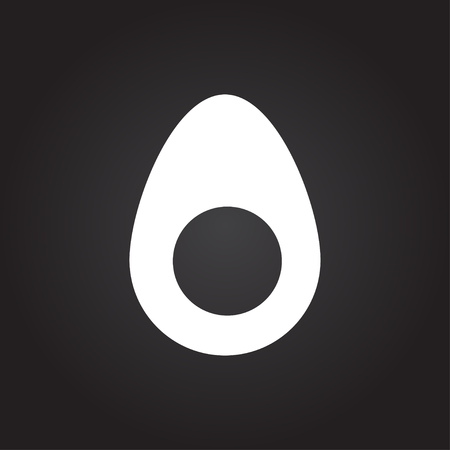 Vector flat white egg icon on dark backgroundのイラスト素材