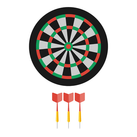 Vector flat simple target with darts icon.  Sport illustrationのイラスト素材