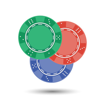 Vector casino chips set flat icon with shadow. Sport illustrationのイラスト素材