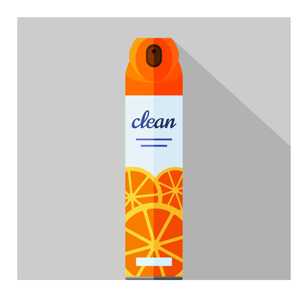 Vector flat air freshener aerosol bottle. Citrus freshのイラスト素材