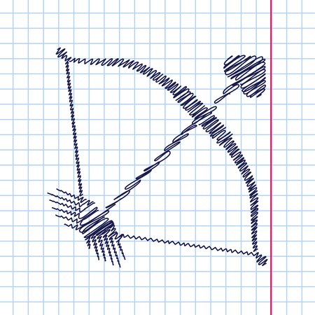 Vector amour arrow icon isolated on copybook background. Eps10のイラスト素材