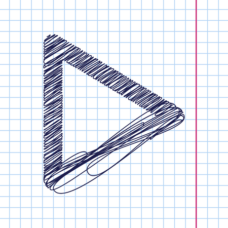 Vector play icon isolated on copybook background. Eps10のイラスト素材