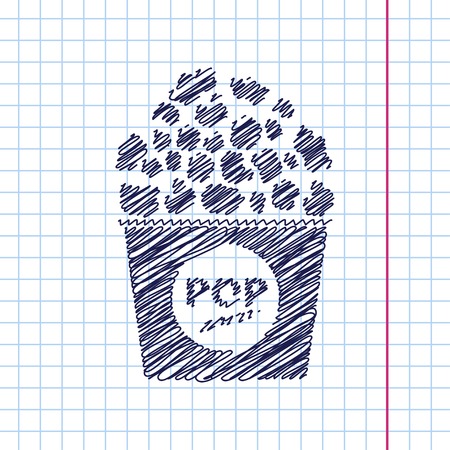 Vector pop corn icon isolated on copybook backgrond. Eps10のイラスト素材