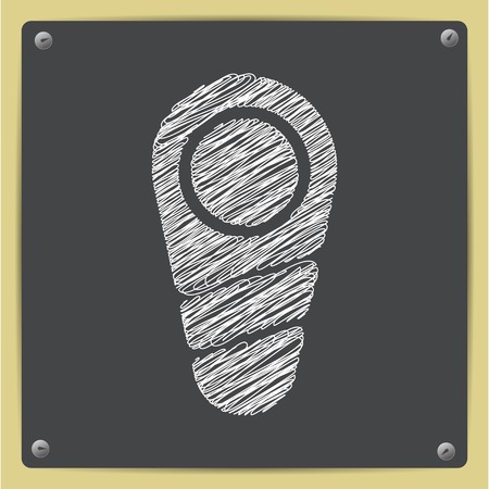 Vector chalk drawn sketch of newborn icon on school blackboardのイラスト素材