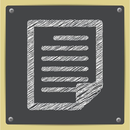 Vector chalk drawn sketch of document icon on school blackboardのイラスト素材