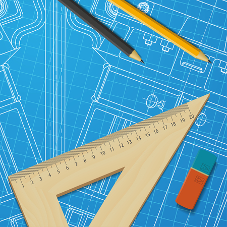 Vector technical blueprint of  mechanism. Engineer illustrationのイラスト素材