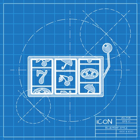 Vector blueprint slot icon. Engineer and architect background.のイラスト素材