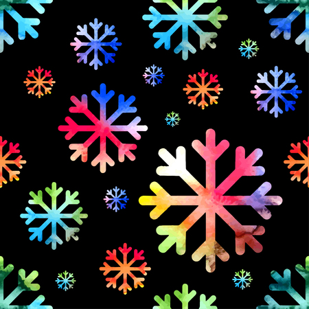 Vector watercolor snowflake seamless. Eps10のイラスト素材