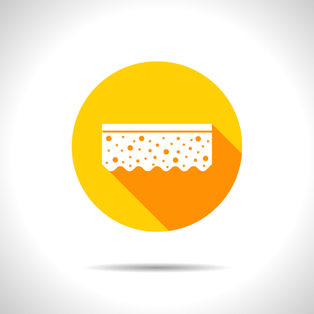 Vector flat sponge icon on color circleのイラスト素材