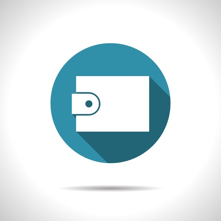 Vector flat purse icon on color circleのイラスト素材