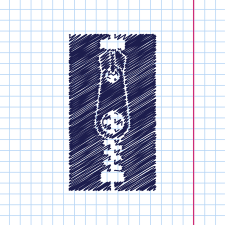 Vector hand drawn tailor zipper icon on copybookのイラスト素材