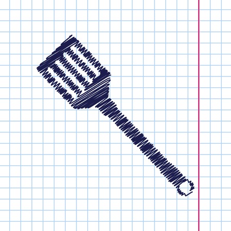 Vector hand drawn kitchen spatula icon on copybookのイラスト素材