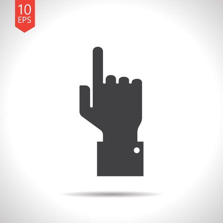 Vetor flat black hand pointer icon on white backgroundのイラスト素材
