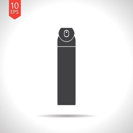 Vector flat black air freshener aerosol bottle on white backgroundのイラスト素材