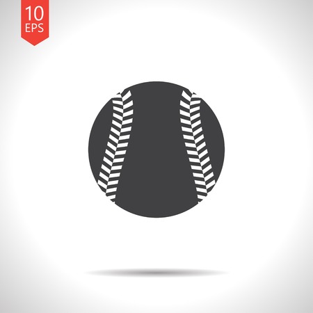 Vector flat black baseball icon on white backgroundのイラスト素材