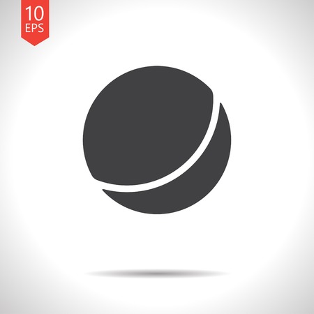 Vector flat black ball icon on white backgroundのイラスト素材