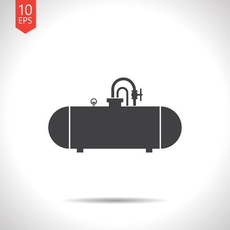 Vector flat black cistern icon on white backgroundのイラスト素材