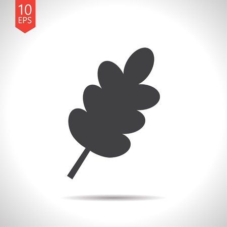 Vector flat black leaf icon on white backgroundのイラスト素材