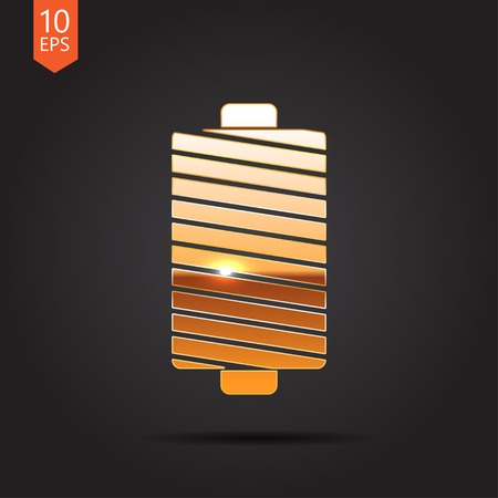 Vector gold tailor thread bobbin icon on dark backgroundのイラスト素材