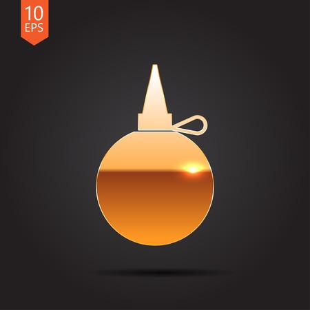 Vector gold tailor oiler icon on dark backgroundのイラスト素材