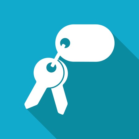 Vector white flat keys icon on blue backgroundのイラスト素材