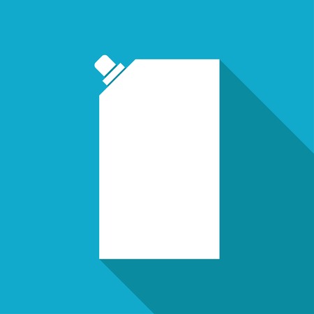 Vector white flat mayonnaise plastic package icon on blue backgroundのイラスト素材