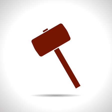 flat color hammer icon  on white backgroundのイラスト素材
