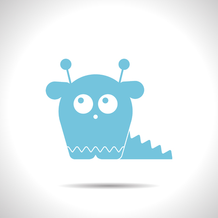 flat color dinosaur monster icon  on white backgroundのイラスト素材