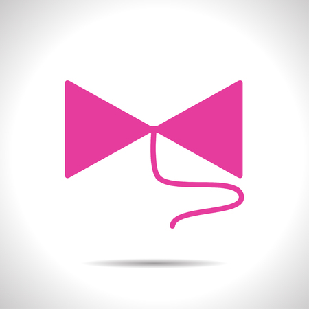 flat color bow on string icon  on white backgroundのイラスト素材