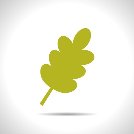 flat color leaf icon  on white backgroundのイラスト素材