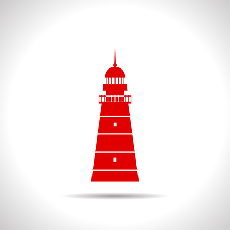 flat color lighthouse icon  on white backgroundのイラスト素材