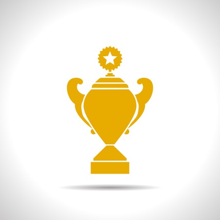 flat color trophy goblet icon  on white background . Winner awardのイラスト素材