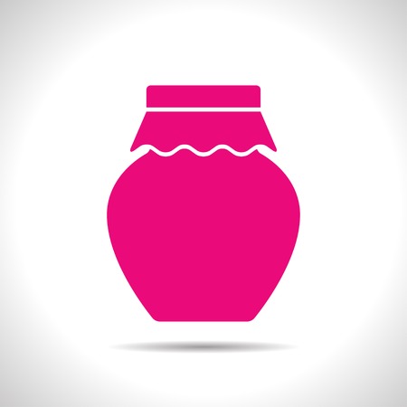 flat color homemade jam bottle template  on white backgroundのイラスト素材