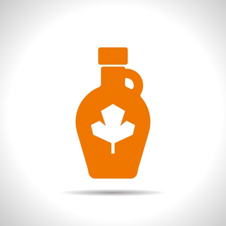 flat color maple syrup bottle template  on white backgroundのイラスト素材
