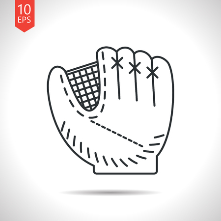 Vector outline classic grey baseball glove icon on white backgroundのイラスト素材