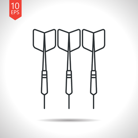 Vector outline classic grey darts icon on white backgroundのイラスト素材