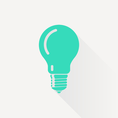 Vector green lightbulb icon on white backgroundのイラスト素材
