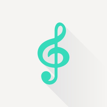 Vector green music icon on white backgroundのイラスト素材